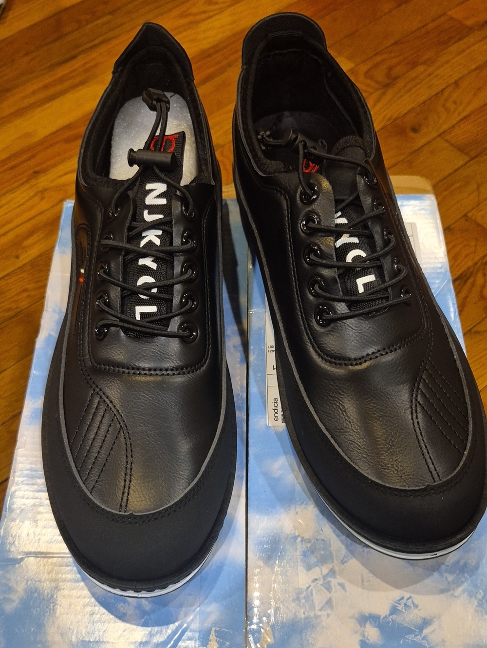 Men's Black Casual Lace-Up Sneakers with Padded Comfort